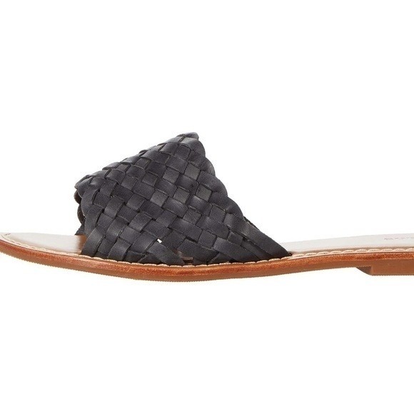 Soludos Women\'s Rose Woven Sandal‎ 6 Black Slip on Vacation Minimalist Casual